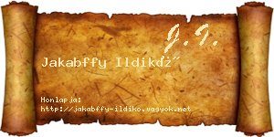 Jakabffy Ildikó névjegykártya